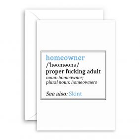 Homeowner Definition New Home Card