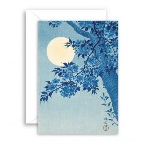 Ohara Koson Blossoming Cherry On A Moonlit Night Greeting Card
