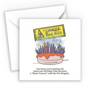 Fire Risk Candles Cake Funny Birthday Card