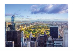 An unframed print of central park new york travel photograph in blue and green accent colour