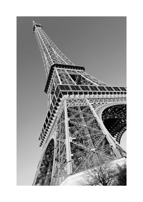 An unframed print of eiffel tower paris travel photograph in grey