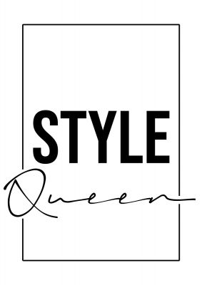 An unframed print of style queen quote in typography in white and black accent colour