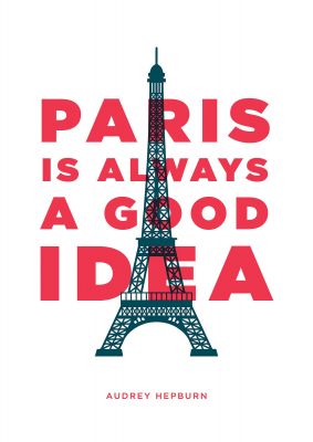 An unframed print of paris is always a good idea travel in typography in white and red accent colour