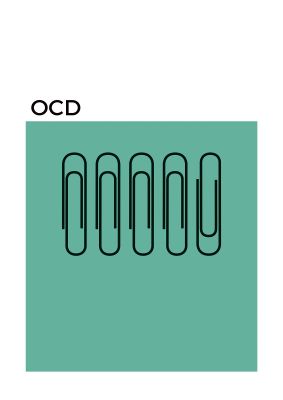 An unframed print of ocd graphical illustration in green and black accent colour