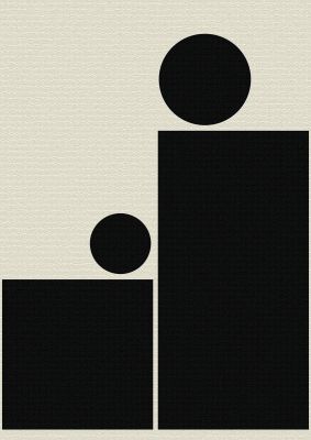 An unframed print of abstract bold block rectangle shape graphical in black and beige accent colour