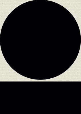 An unframed print of abstract bold block circle shape graphical in black and beige accent colour