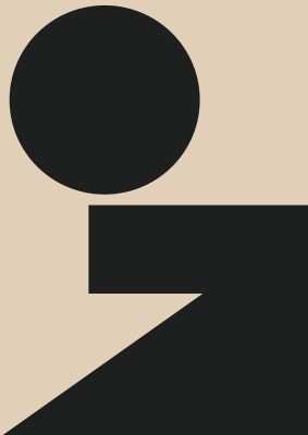 An unframed print of abstract monochrome shape in monochrome