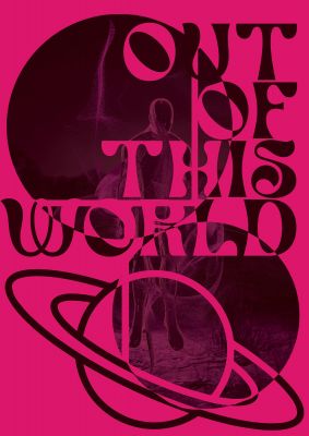 An unframed print of out of this world lofi pink graphical in typography in pink and black accent colour