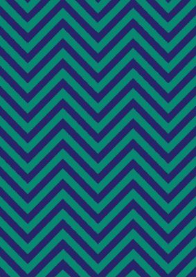 An unframed print of zig zag ripple graphical geometric in green and blue accent colour