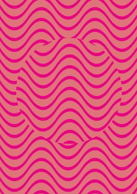 An unframed print of pink swirl graphical geometric in pink