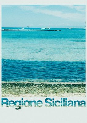 An unframed print of regione sicilia 35mm botanical photograph in aquamarine and green accent colour
