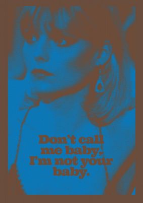 An unframed print of scarface lofi quote photograph in blue and black accent colour