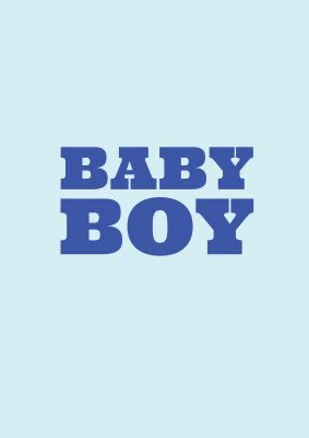 An unframed print of kids room baby boy nursery kids wall art illustration in blue