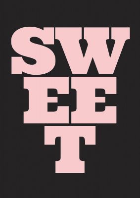 An unframed print of sweet graphical illustration in pink and black accent colour