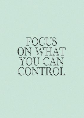 An unframed print of inspirational focus mint green quote in typography in green and black accent colour