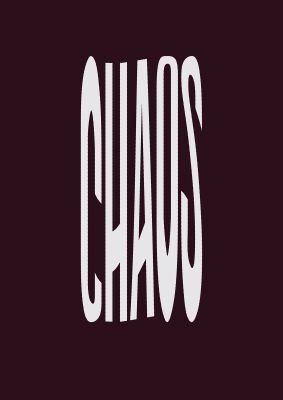 An unframed print of chaos wavy motivational graphical illustration in red and white accent colour
