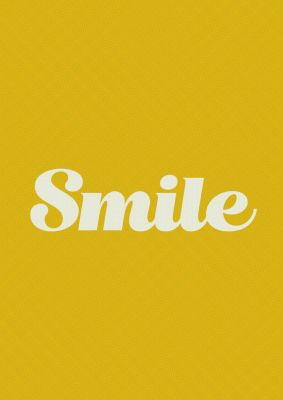 An unframed print of smile script graphical geometric in orange and white accent colour