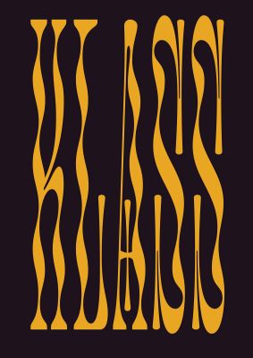 An unframed print of klass bold graphical geometric in orange and black accent colour