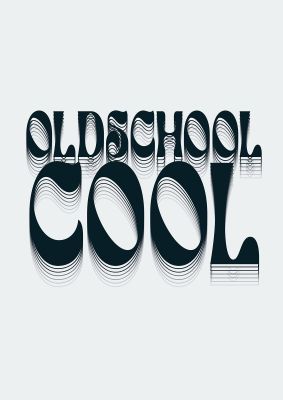 An unframed print of oldschool cool retro retro in typography in grey and black accent colour
