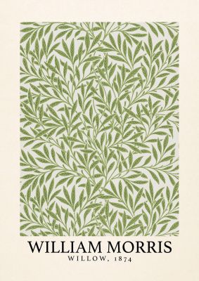 An unframed print of william morris willow 1874 a famous paintings illustration in beige and beige accent colour