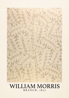 An unframed print of william morris branch 1872 a famous paintings illustration in beige and beige accent colour
