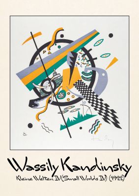 An unframed print of wassily kandinsky kleine welten iv small worlds iv 1922 a famous paintings illustration in multicolour and beige accent colour