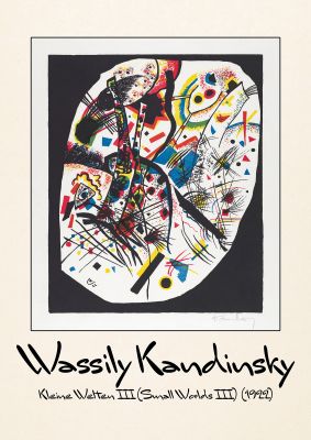 An unframed print of wassily kandinsky kleine welten iii small worlds iii 1922 a famous paintings illustration in multicolour and beige accent colour