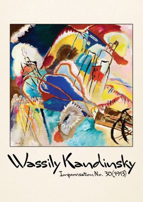 An unframed print of wassily kandinsky improvisation no 30 1913 a famous paintings illustration in multicolour and beige accent colour