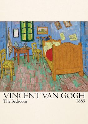 An unframed print of vincent van gogh the bedroom 1889 a famous paintings illustration in multicolour and beige accent colour