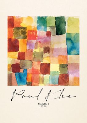 An unframed print of paul klee untitled 1914 a famous paintings illustration in multicolour and beige accent colour