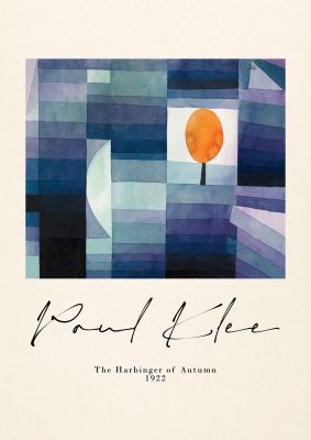 An unframed print of paul klee the harbinger of autumn 1922 a famous paintings illustration in multicolour and beige accent colour
