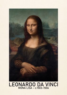 An unframed print of leonardo da vinci mona lisa 1503 1506 a famous paintings illustration in multicolour and beige accent colour