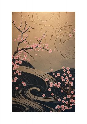 Tranquil Cherry Blossom Art: Serene Japanese Scenery