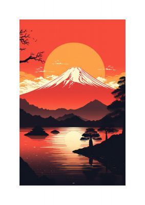 Stark Silhouettes of Mt Fuji at Sunset