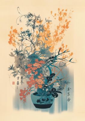 Stunning Ikebana Risograph Artwork