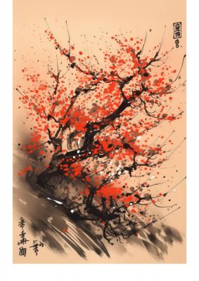 Cherry Blossoms Minimalist Print