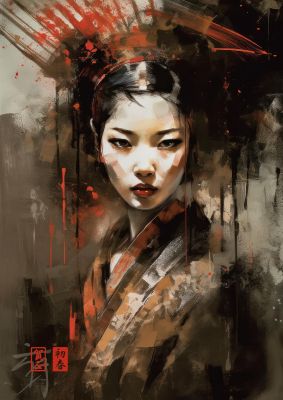 Evocative Geisha Masterful Brushwork