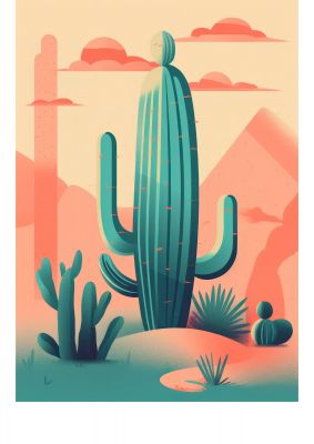 Rothko-Inspired 2D Cactus Design