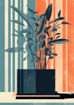 Risograph House Plant Striped Serenity