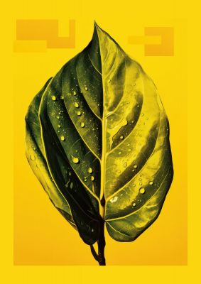 Canary Yellow Rubber Plant Leaf