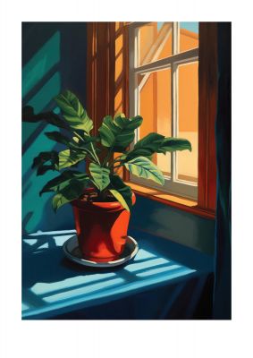 Edward Hopper Style House Plant