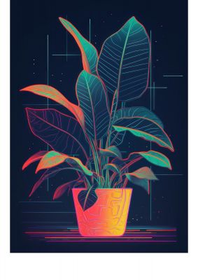 Dan Flavin-Inspired Neon House Plant