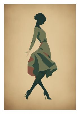 Vintage Woman Silhouette in Minimal Hues