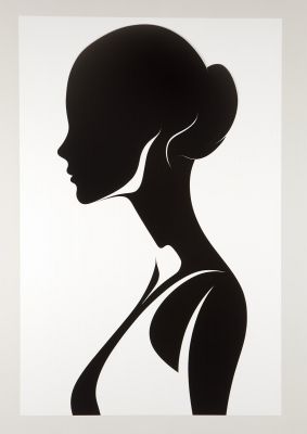 Womans Profile in Delicate Silhouette