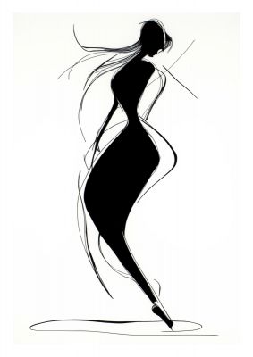 Womans Form in Minimalist Strokes