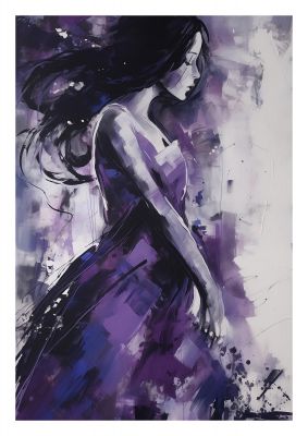 Womans Silhouette on Purple Backdrop