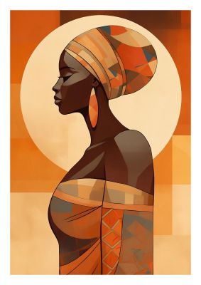 African Womans Form in Earthy Tones
