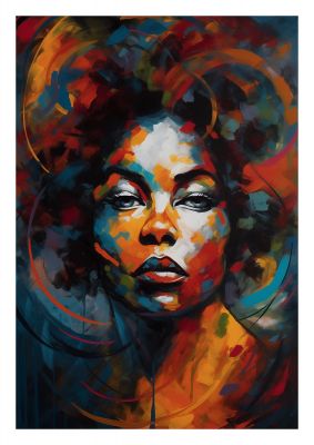 Abstract Afro in Vibrant Strokes