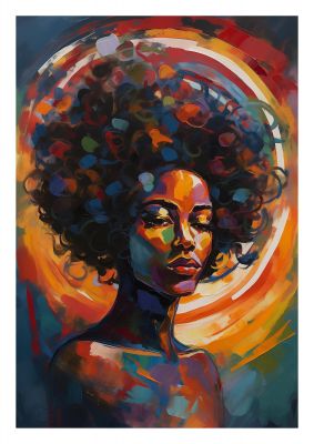 Abstract Halo Around Afro Woman