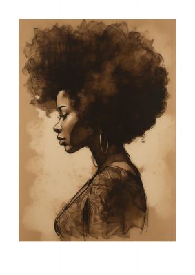 Bold Afro Beauty in Black and White